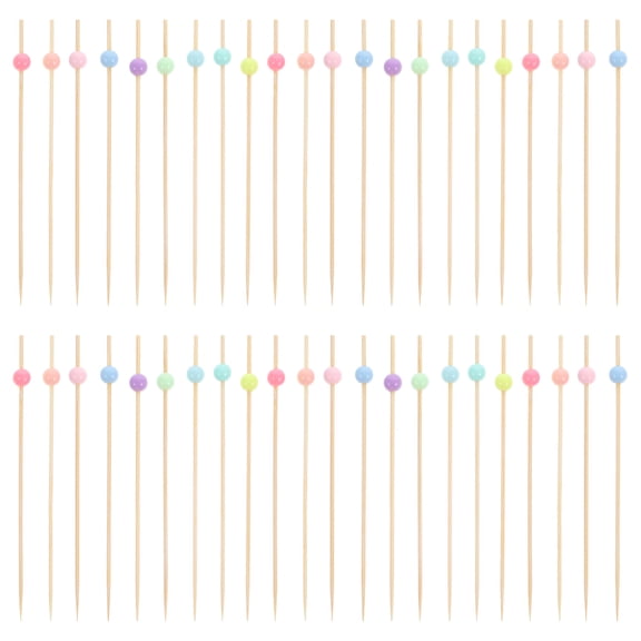 100 Pcs Cute Tableware Fruit Drinks Practical Cocktail Sticks Picks Bamboo Skewers Restaurant Appetizer Dessert Fruits