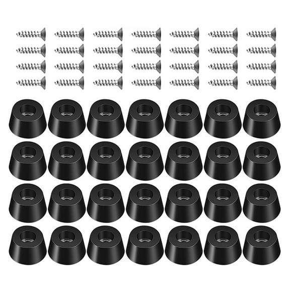 100 Pcs Screw On Furniture Pads Non Slip Chair Leg Protectors for Hardwood Floors Black PVC for