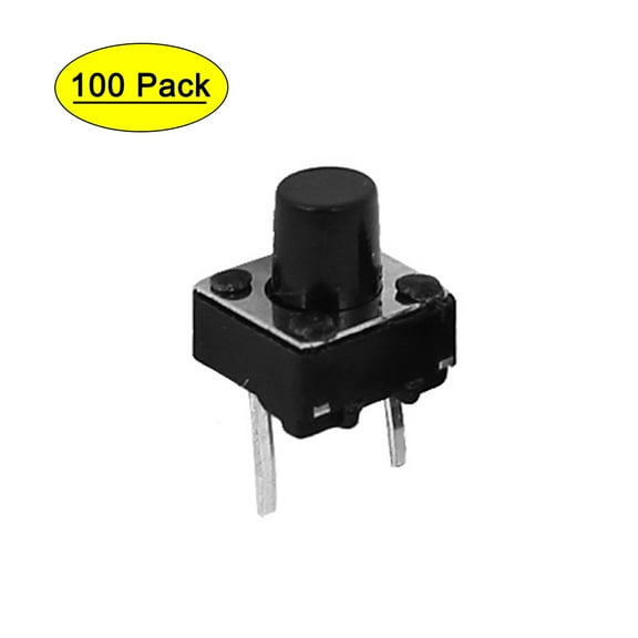 100 Pcs DIP 2 Pin Momentary Push Button Tactile Tact Switches 6 x 6 x 7mm