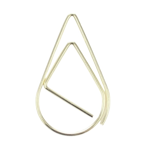 100 Pcs Decorative Paper Clips Water Drop Shape Paper Clip Bookmarks Metal Paperclips Creative Planner Clips for Office