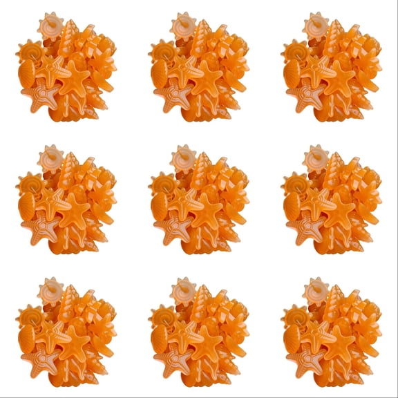 100 Pcs Decorative Rocks Luminous Glowing Stones, Shell Shaped Starfish Shell for Fish Tank Table Walkways Garden, Glow in The Dark Pebbles Home Decor, Home Decorative Objects, Orange