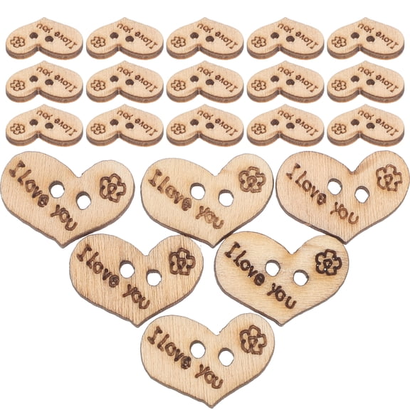 100 Pcs Delicate Clothes Buttons Wooden Alphabet Letters Adjustable Waistband Sew