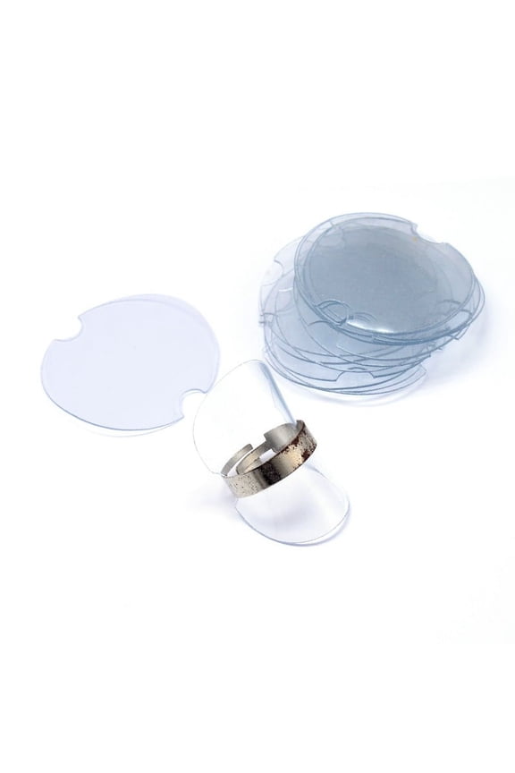 100 Pcs Disc Ring Displays Plastic Clear Jewelry Holder Wedding Ring Display Single Finger Rings Showcase Stand