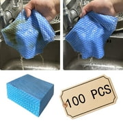 100 Pcs Disposable Dish Cloths for Kitchen Disposable Cleaning Cloth and Towels Handy Cleaning Wipes Disposable Rags for Kitchen and Office