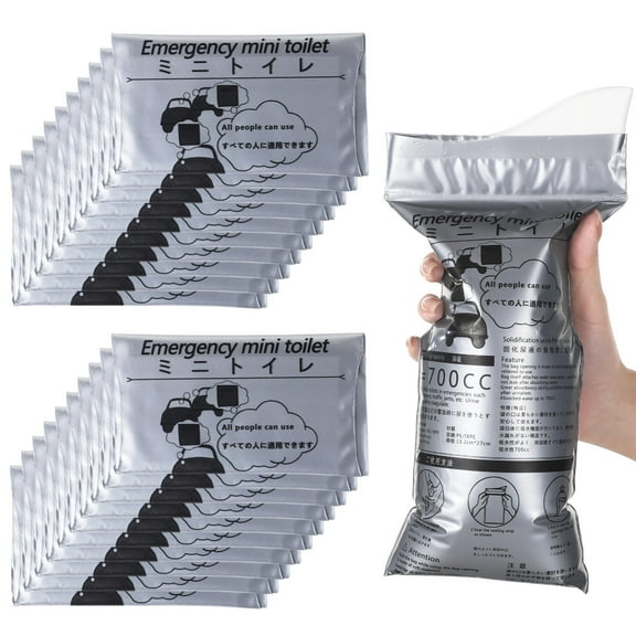 100 Pcs Disposable Pee Bags, Unisex Emergency Urine Bags, Portable Travel Urinal Bags, Leak-Proof Vomit Bags, Toilet Bags for Traffic Jams, Pregnant Women, Patients, 700 ml/23.7 oz