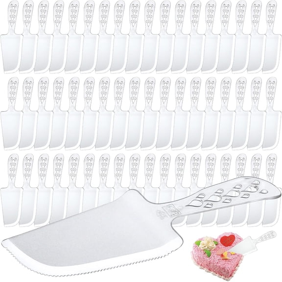 100 Pcs Disposable Plastic Cake Cutters Clear Dessert Server Knives For Pie Tart Pizza
