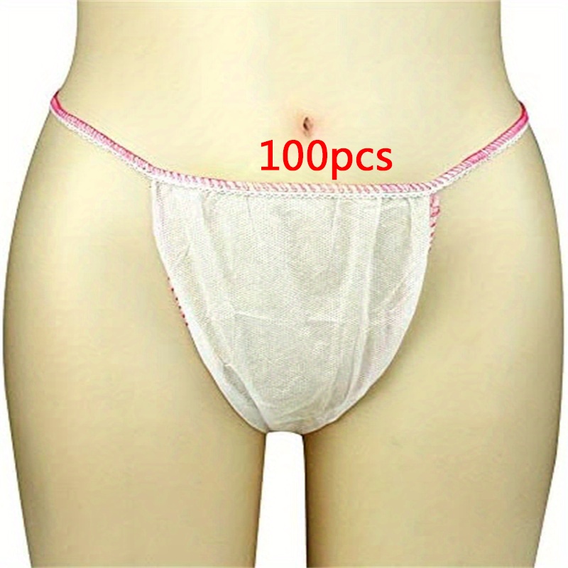 100 Pcs Disposable Women's Bikini Panties GString Underwear Perfect