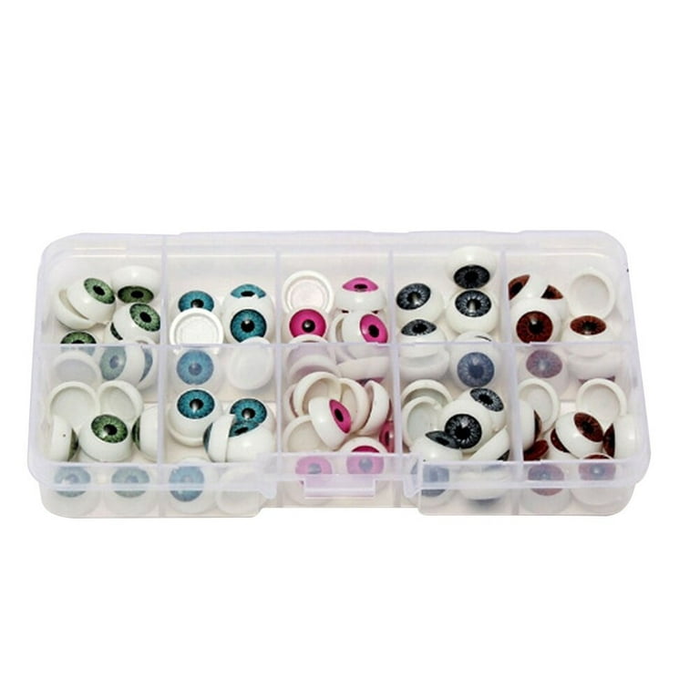 100 Pcs Doll Eyeballs DIY Crafts Eyes Plastic Dolls EyeBall Eye Accessories  - 1.2x1.2cm (Mixed Color)