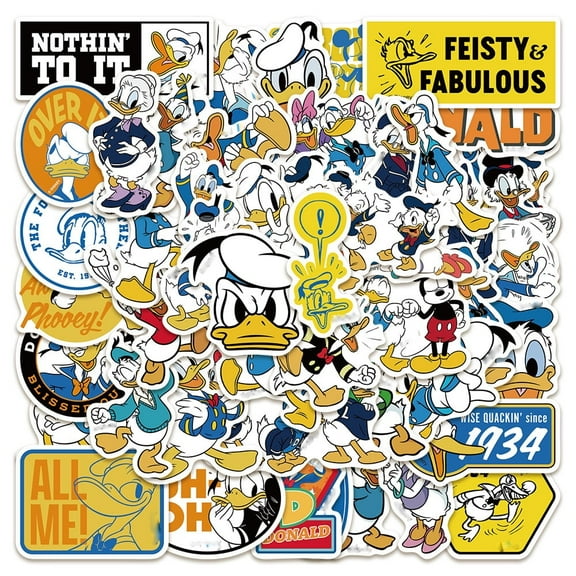 100 Pcs Donald Duck Stickers Anime Stickers Cartoon Waterproof Stickers for Water Bottles, Laptop,Bumper,Computer Stickers and Decals