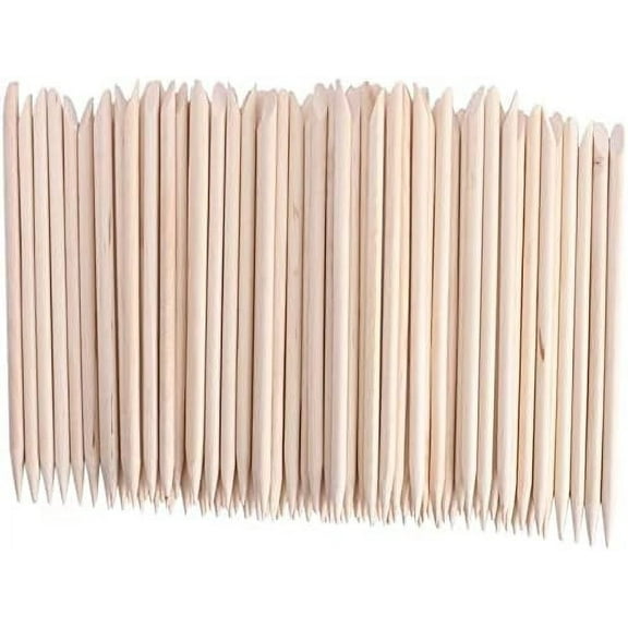 100 Pcs Double Bench Nail Cuticle Pusher Orange Sticks for Nail Art Manicure Sticks Pedicure Tool Orange Wood Cuticle Pusher for Manicures Care Convenient