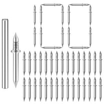 100 Pcs Double Head Skirting Nails with 1 Sleeve Tool Invisible Double-Headed Nails Screws for Solid Wood Trim Baseboard Installation (Traceless Trim Nails)