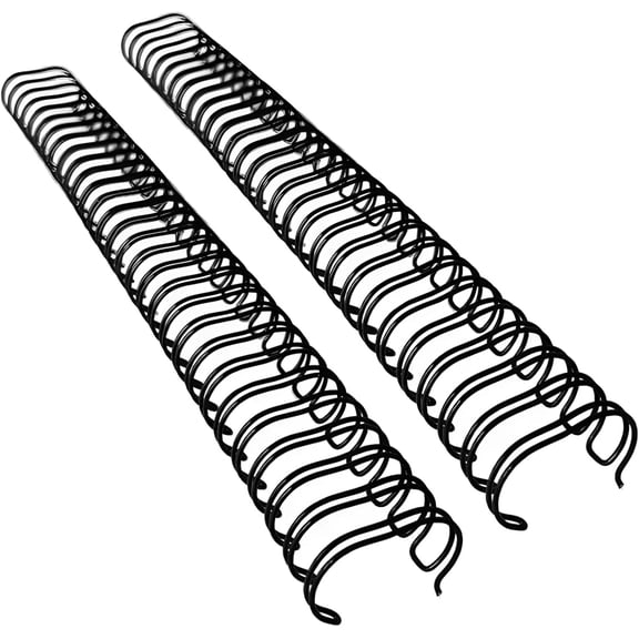 100 Pcs Double Loop Binding Wire 3/8 Inch 9.5mm Black 34 Rings, Nylon Coated Binding Spines for Document Binding, Compatible with 3:1 Pitch Binding Machines