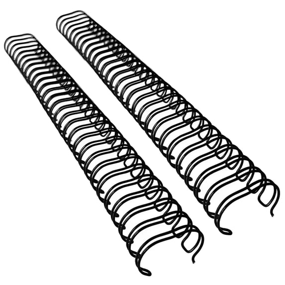100 Pcs Double Loop Binding Wire 3/8 Inch 9.5mm Black 34 Rings, Nylon Coated Binding Spines for Document Binding, Compatible with 3:1 Pitch Binding Machines