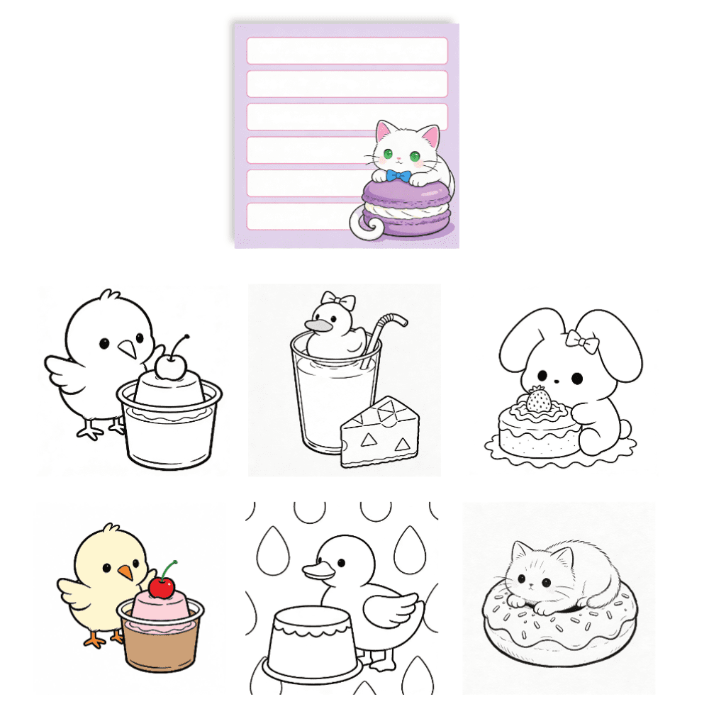 100 Pcs Double-Sided Writing & Coloring Sticky Notes: Original Unique Designs, No-Repeat Memo Pads
