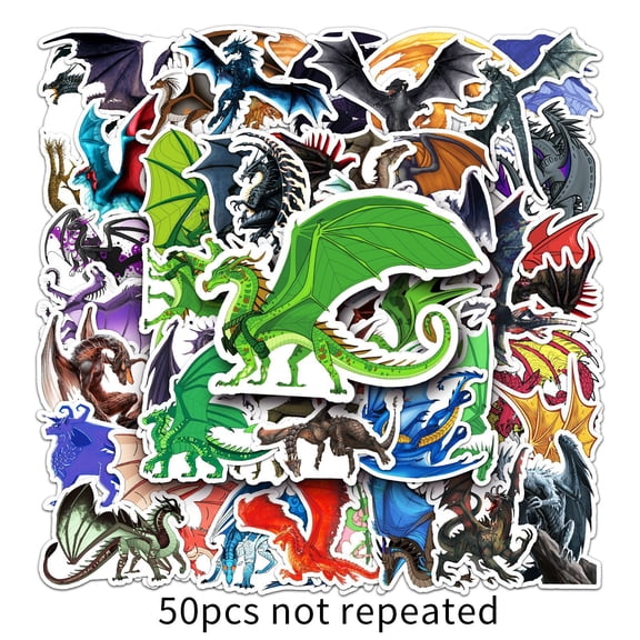 100 Pcs Dragon Graffiti Stickers, Waterproof Animal Decals for Water Bottles, Skateboards, Laptops, Phones and Luggage