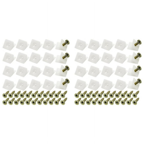 100 Pcs Drawer Supports, White Plastic Drawer Bottom Sagging Repair Fixing Mending Wedges with Screws for Furniture