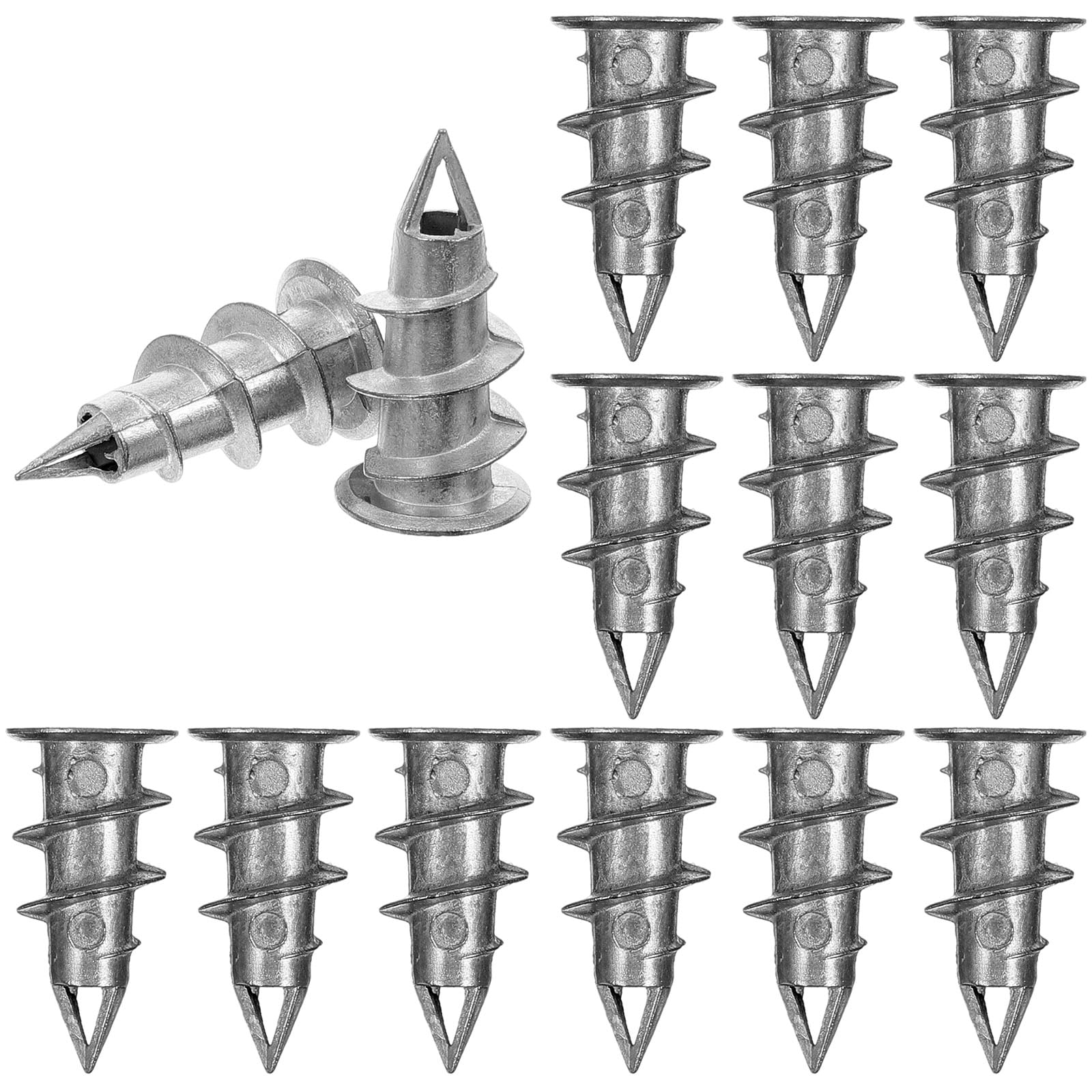 100 Pcs Drywall Anchors Wall Anchors Self Drilling Concrete Anchors Kit Expansion Screw Spiral