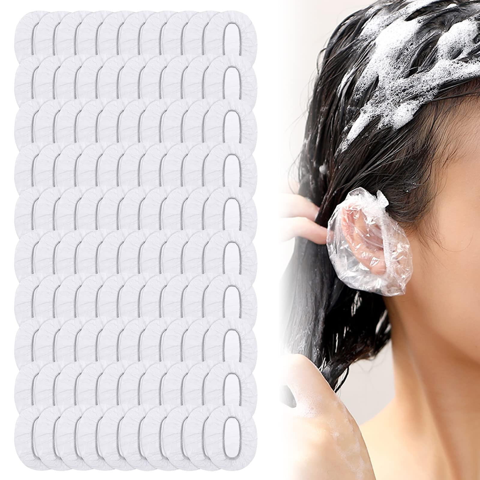 100 Pcs Ear Caps Waterproof Disposable Ear Protectors Plastic Ear Covers For Showering, Bathing