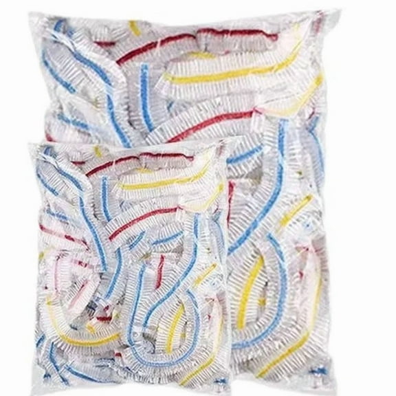 100 Pcs Elastic Food Covers, Disposable Plastic Bowl Lids for Fruit & Vegetable Storage, Freshness Seal Wraps