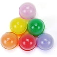 thumbnail image 1 of 100 Pcs Empty 2-inch Acorn Plastic Clear Capsules with 6 Different Color Lids for Vending Machine - Surprise Party Favor Prize - Storage Container or Bathbomb Mold, 1 of 4