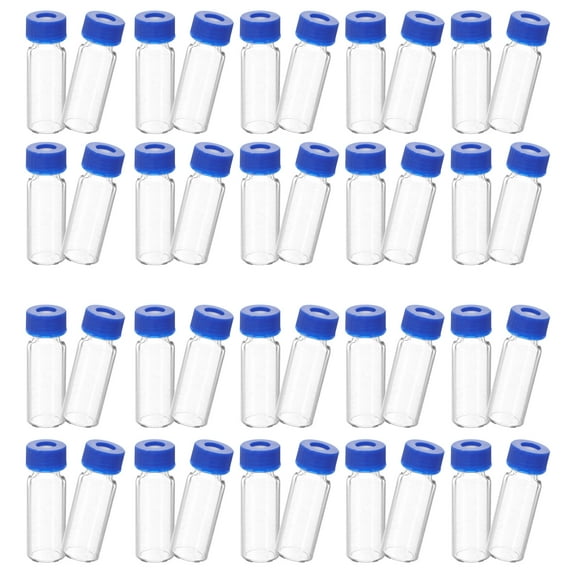 100 Pcs Empty Glass Vials with Lids Sampling Vials Small Vials Tiny Glass Bottles 2ml (without Scale)