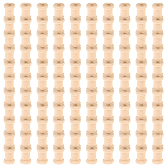 100 Pcs Empty Thread Wood Spools Sewing Thread Ribbon Holder for Craft Project