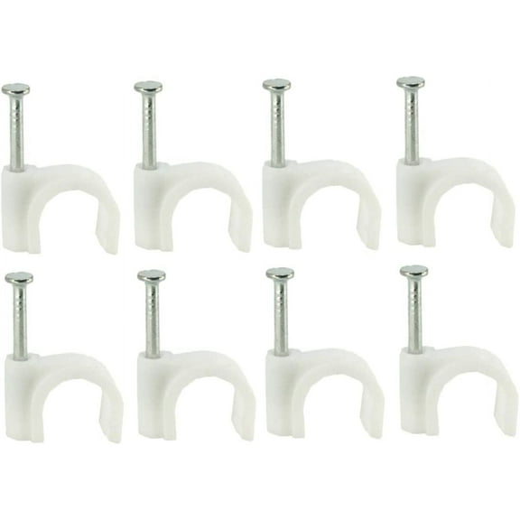 100 Pcs Ethernet Cable Clips White Cable Clips Coax Cable Clips Cable Clamps Nail Pipe Hook Clamps Cable Staples White Wall Clip Bracket Power Cord Buckle Wire Clips Wire Clamps