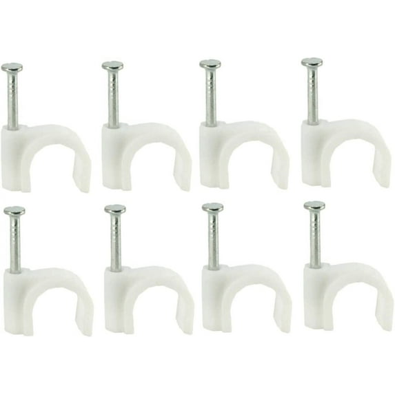 100 Pcs Ethernet Cable Clips White Cable Clips Coax Cable Clips Cable Clamps Nail Pipe Hook Clamps Cable Staples White Wall Clip Bracket Power Cord Buckle Wire Clips Wire Clamps