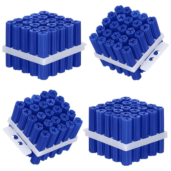 100 Pcs Expanding Plastic Anchors for Concrete 5/16" x 1-1/2" for #14 Screw or 1/4 Lag Screw Blue Anchors Drywall Wall Expansion Pipe for Hollow Walls Tile Cement Bolt Expansion Tube