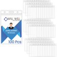 100 Pcs Extra Thick ID Card Badge Holder, Vertical Clear PVC Card