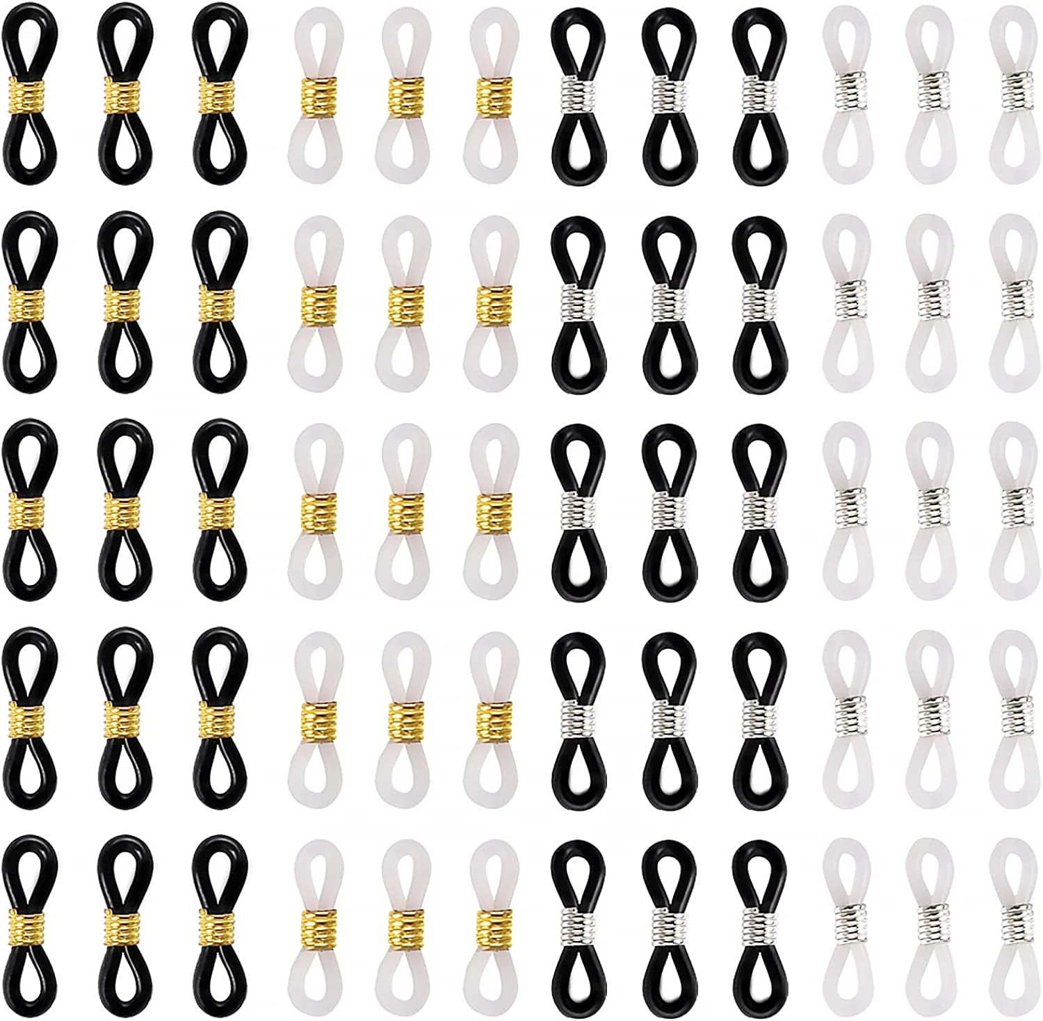 100 Pcs Eyeglass Chain Ends,Glasses Chain Loop Holder Silicone Eyeglass