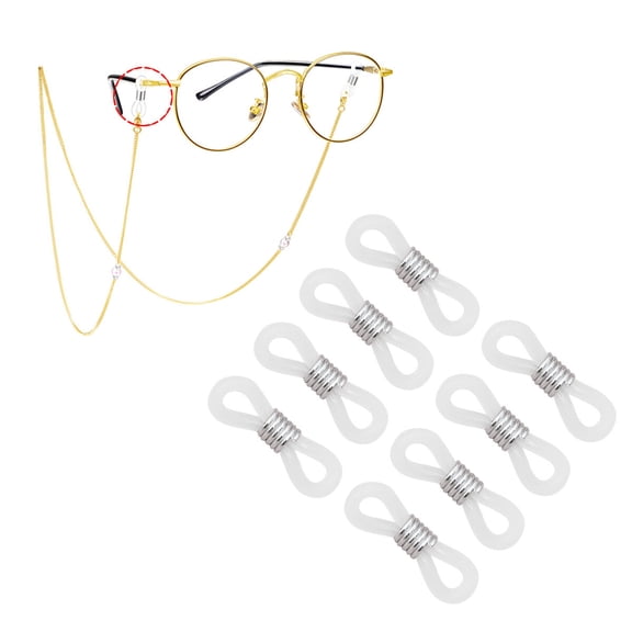 UKCOCO 100Pcs White Silicone Ring for Eyeglass Chain Non Slip Adjustable Holder Accessory