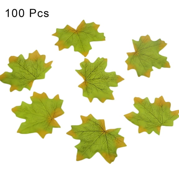 100 Pcs Fall Fake Silk Leaves Wedding Favor Autumn Maple Leaf Wedding Decoration
