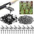 thumbnail image 1 of 100 Pcs Fence Wire Clamps,Topboutique Stainless Steel Wire Clips with Screws,Fence Wire Clips Mount Welded Wire to Wood, Metal or Vinyl Fence,for 12-16 Gauge Wire Fencing, 1 of 7