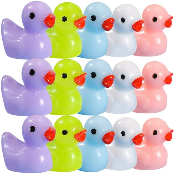 WHAMVOX Miniature Duck Statues Resin Figurines for Car Garden Decor Assorted Color 100 Pcs