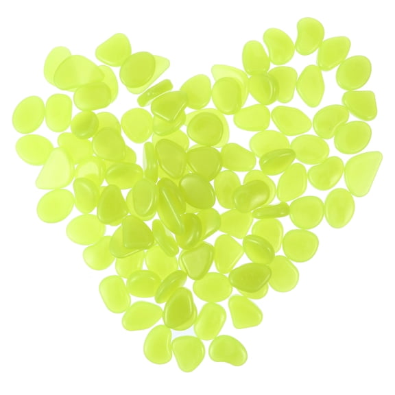 100 Pcs Fish Aquarium Accessories Glowing Stone Tubular Square Yellow
