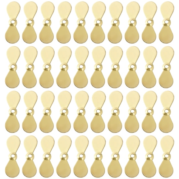 100 Pcs Fishing Propeller Blades for Lure Making, Gold Spinner Blades, 0.6 x 0.2 in / 1.5 x 0.6 cm, 360 Rotating DIY Fishing Lure Parts