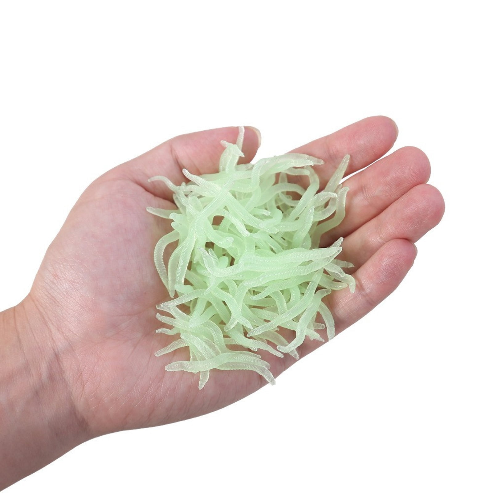 100 Pcs Fishing Soft Lures, 4 Inch Red Earthworm Bait for Bass Trout ...