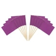 thumbnail image 1 of 100 Pcs Flag Toothpicks Cheese Markers Colored Cake Toppers Purple, 1 of 8