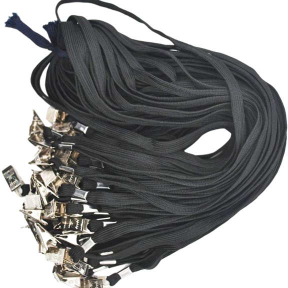 100 Pcs Flat Lanyards Comfortable Neck Straps with Clip Lanyards School Office Supplies for Teachers Students