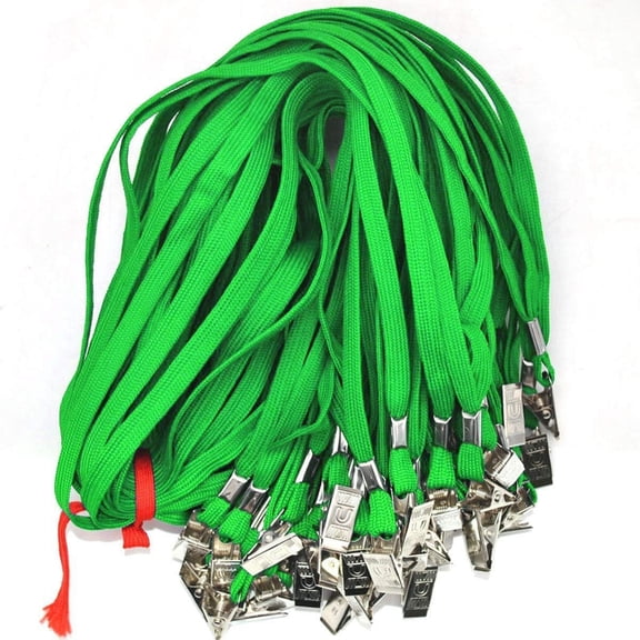 100 Pcs Flat Lanyards Comfortable Neck Straps with Clip Safety Lanyards School Office Supplies for Teachers Students