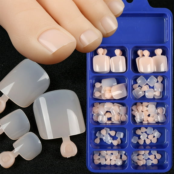100 Pcs Flesh Tone Short Press On Toenails Easy Natural Stylish Artificial Nails for Women
