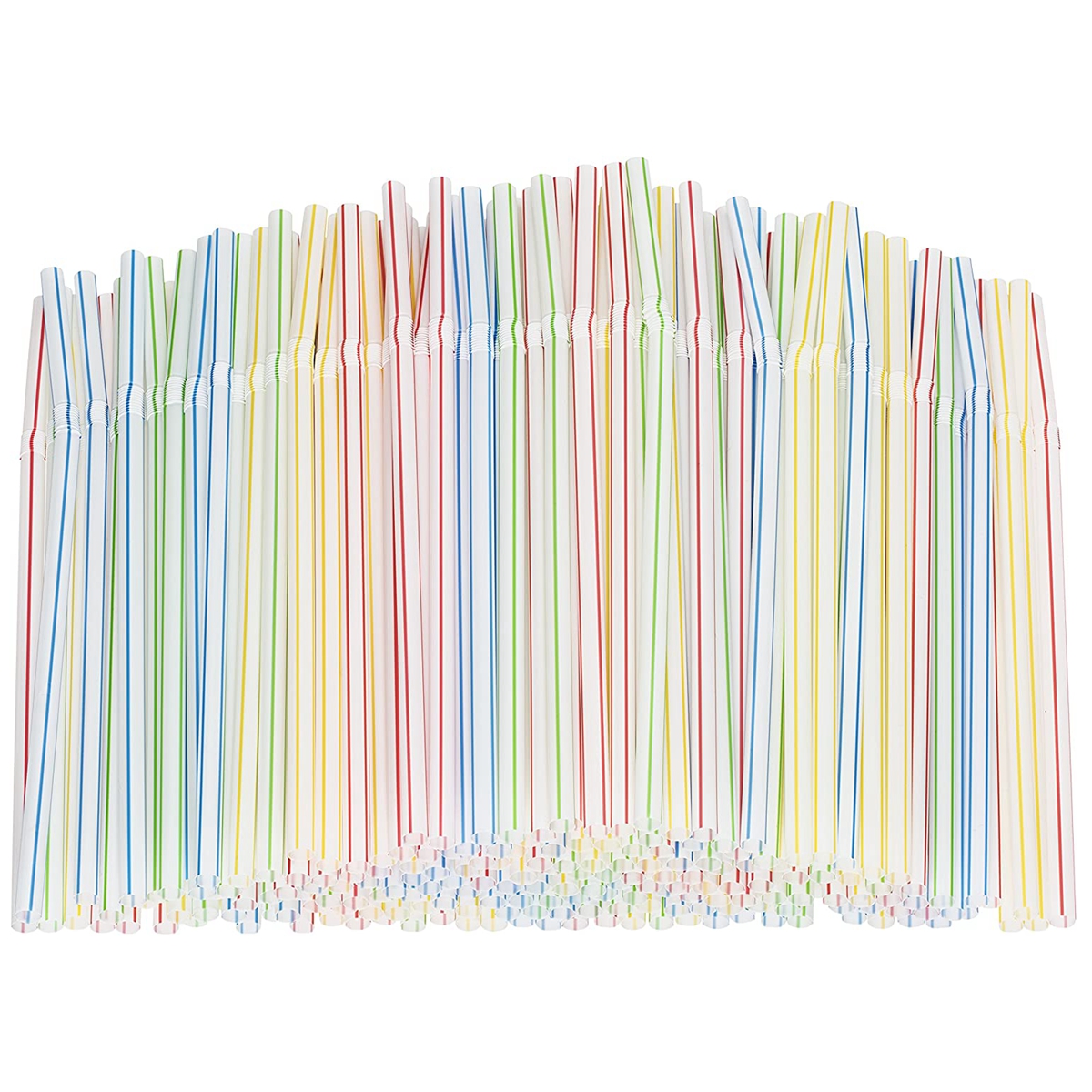 Straws Random 100 Pcs Flexible Plastic Straws Colored BPA-free Disposable Bendy ...