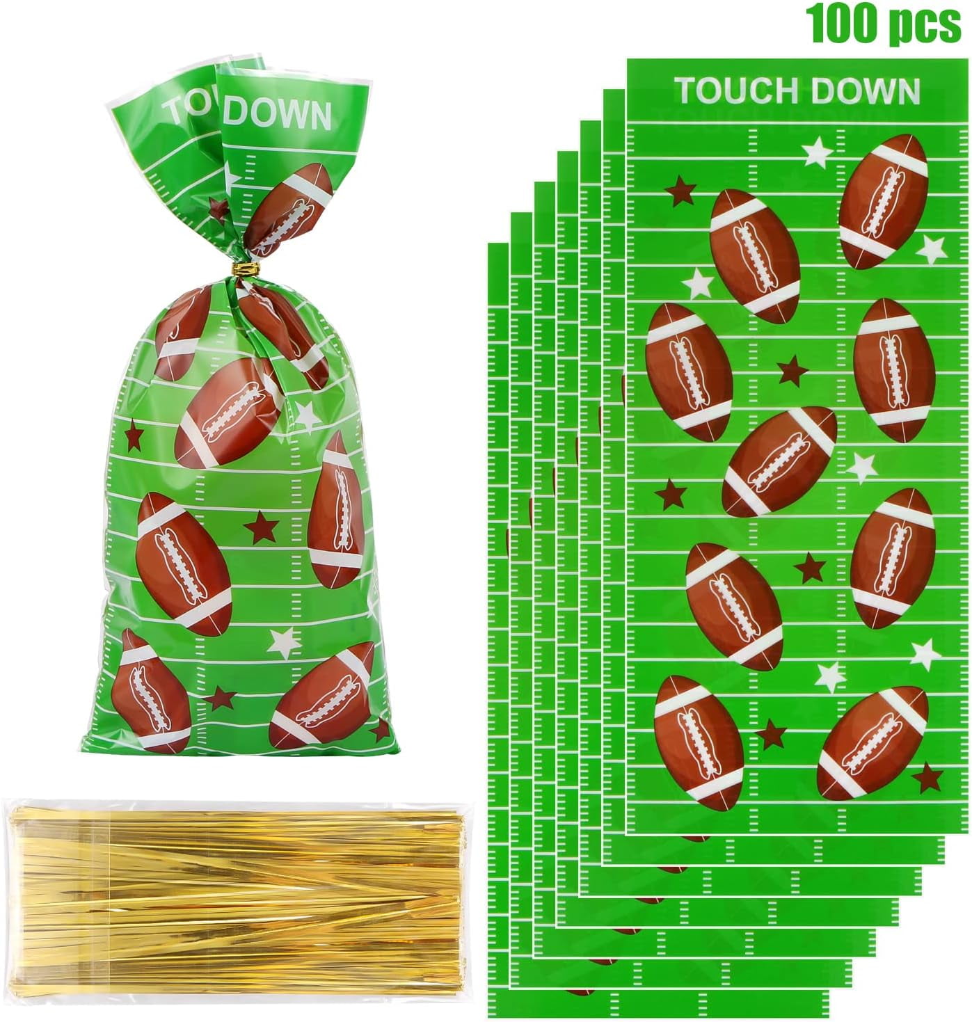 36 Pack Football Gift Bags for Kids Sports Birthday Supplies, Football Party  Favors for Snacks, Treats, Candy, Small Toys, Tailgating, Goodie Bags (5.3  x 8.7 x 3.3 In)