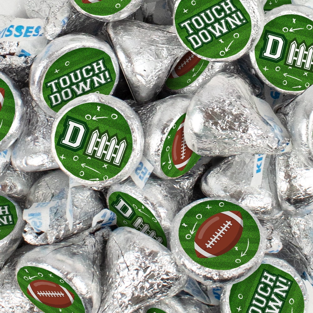 85 pcs Football Party Candy Chocolate Hershey's Kisses Bulk (13.6oz) Touchdown