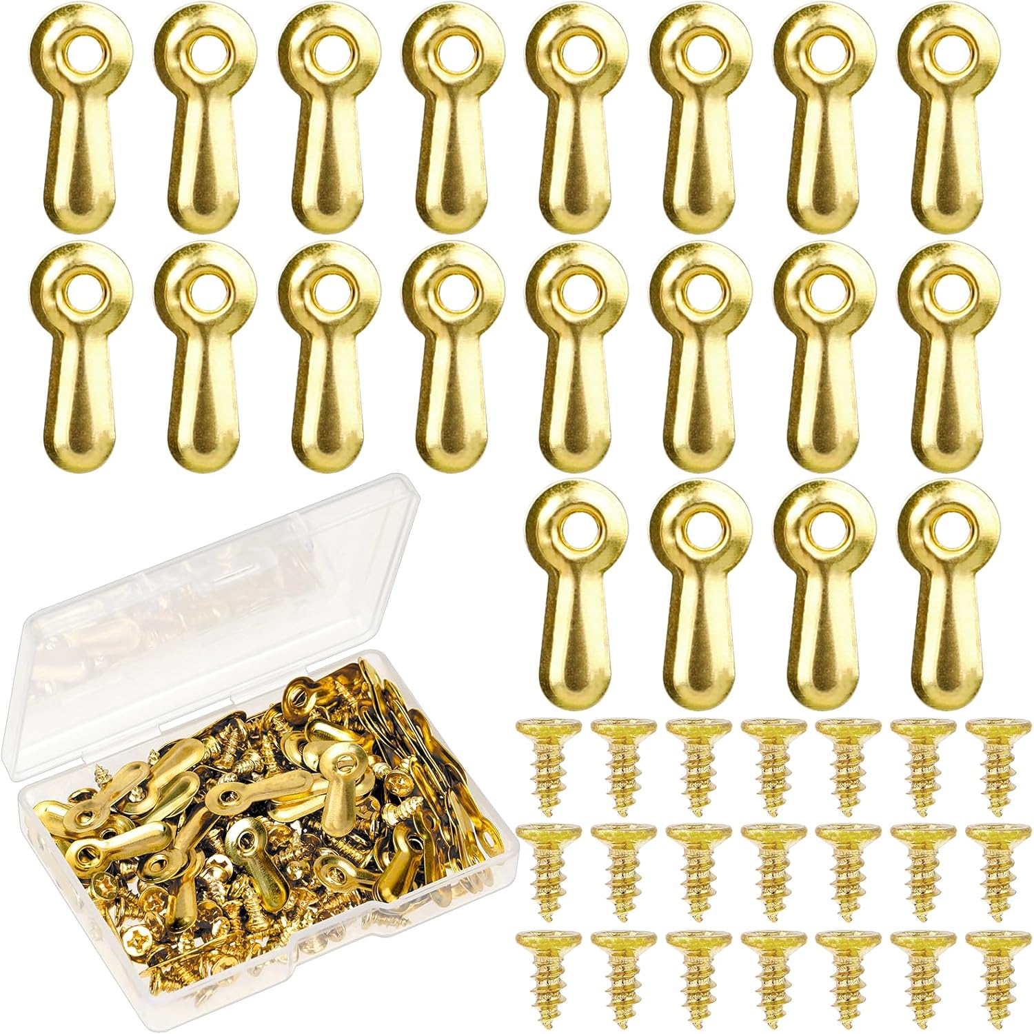 100 Pcs Frame Picture Turn Button Fasteners Set Gold Hardware Backing ...