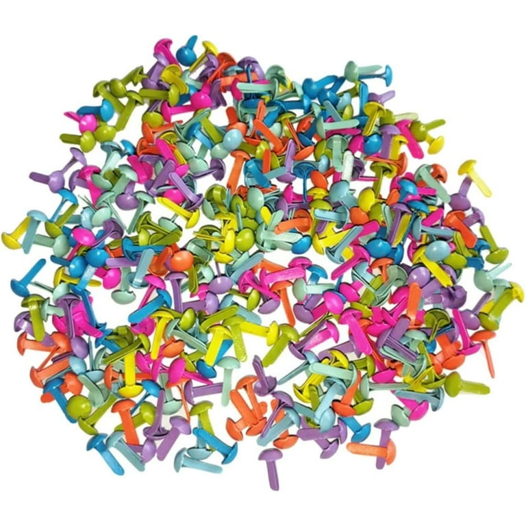 100 Pcs Gadgets for Kids Craft for Kids Iron Scrapbooking Brads Multicolor  Round Mini Brads Round Pastel Brads Two-Legged Nails Double Nails Round  Paper Craft Brads Metal Brads Pin 