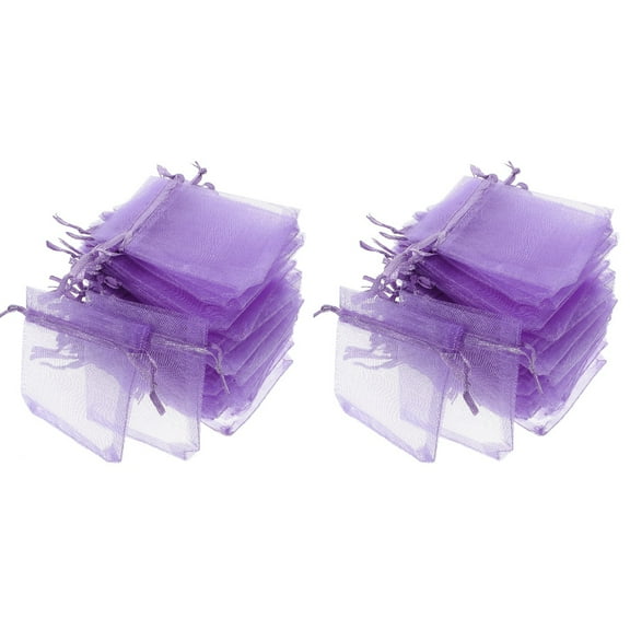 100 Pcs Gifts Clear Bags Christmas Sack Chrismas Small Packing Wedding Favors Mesh Organza Jewelry