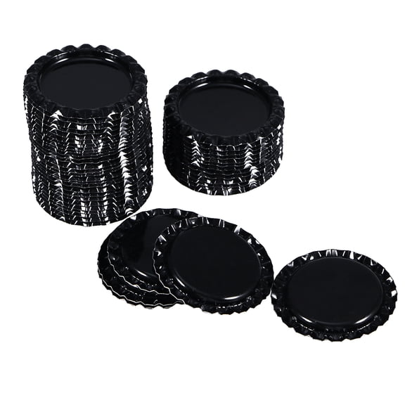 100pcs Beer Bottle Crown Caps Decorative Beer for Home Party (Black)