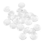 100 Pcs Glass Dome Cabochons Clear Round Cabochons Tiles Clear Cameo Non-calibrated Round 1 Inch/25mm for Cameo Pendants Photo Jewelry Rings Necklaces